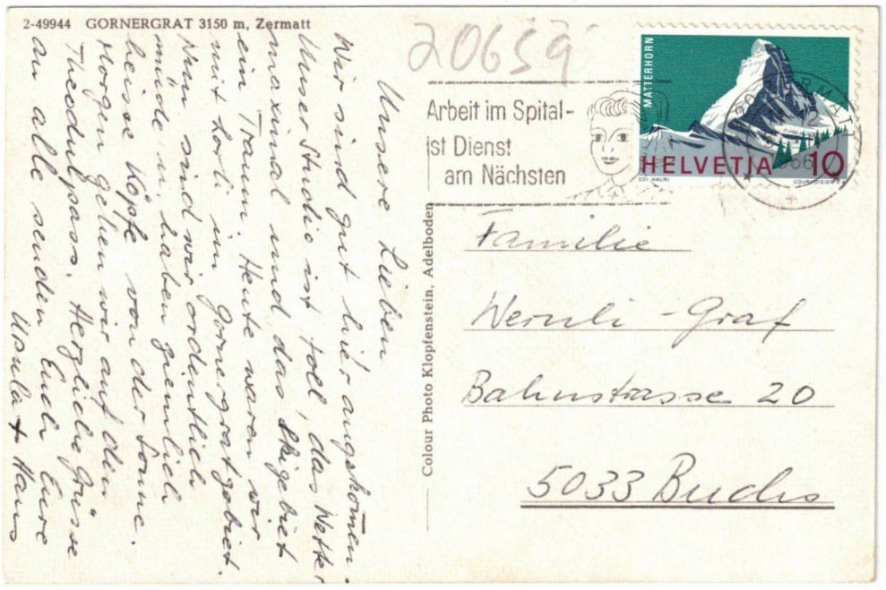 Cartoline postali: Zermatt - 5 Bild AK Gornergrat – Usato da Binningen venduto da Mountainrider 1