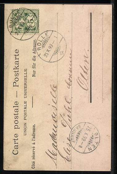 Cartoline postali: AK Lausanne, La Chateau, 1899 – Usato da Berlin venduto da bartko-reher 1