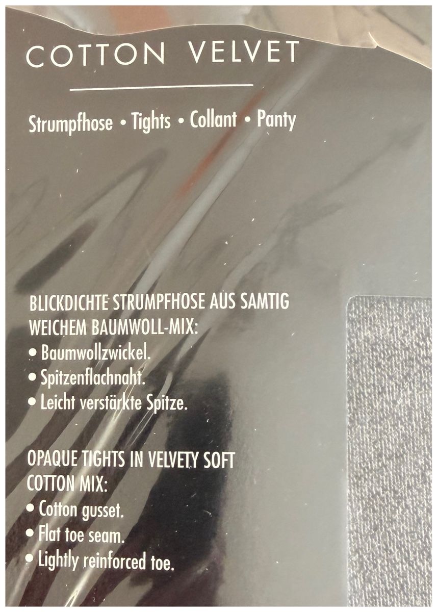 Wolford Strümpfe & Strumpfhosen: Wolford Cotton Velvet Tights Strumpfhose - Large - Grau – Neu und originalverpackt aus Schlieren von RoPue 2
