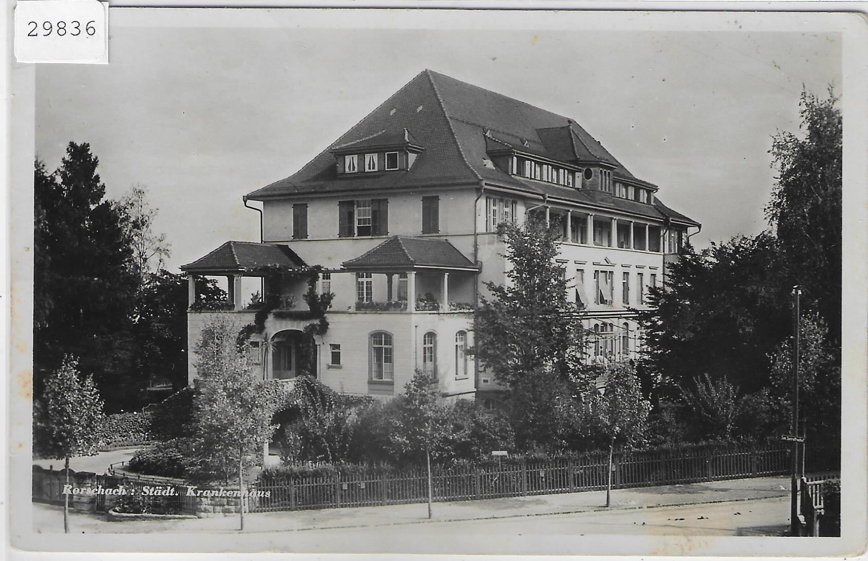 Cartoline postali: Rorschach - Städt. Krankenhaus – Usato da Ettingen venduto da Kartenplanet