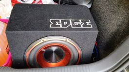 Subwoofer EDGE ED510A - Active - 750W + JVC Radio KD R401