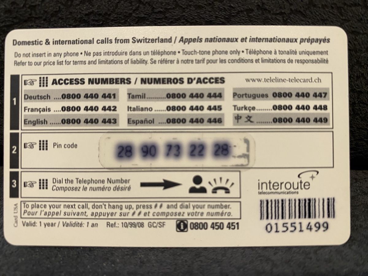 Cartes de téléphone: Teleline – D'occasion à Lausanne par babacard10 1