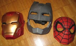 3er Set Superhelden Masken: Batman, Iron Man, Spider-Man
