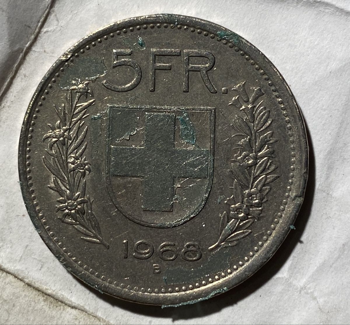 Alle Münzen: 5 Franken Schweiz 1968 – Gebraucht aus Sarnen von Paris99