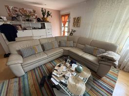 Grosses Eck-Sofa Echtleder 