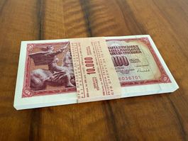 Belgrad 1986 - Jugoslawien - 100 Dinara - Bündel UNC