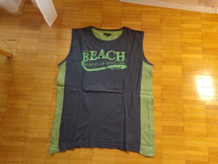 Herren T-Shirt ohne Ärmel  grau-grün Gr. L  ACCANTO
