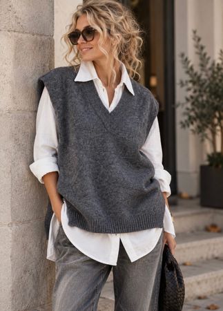 Mega coole & stylische Strickweste aus 100% Wolle eher Gr.M