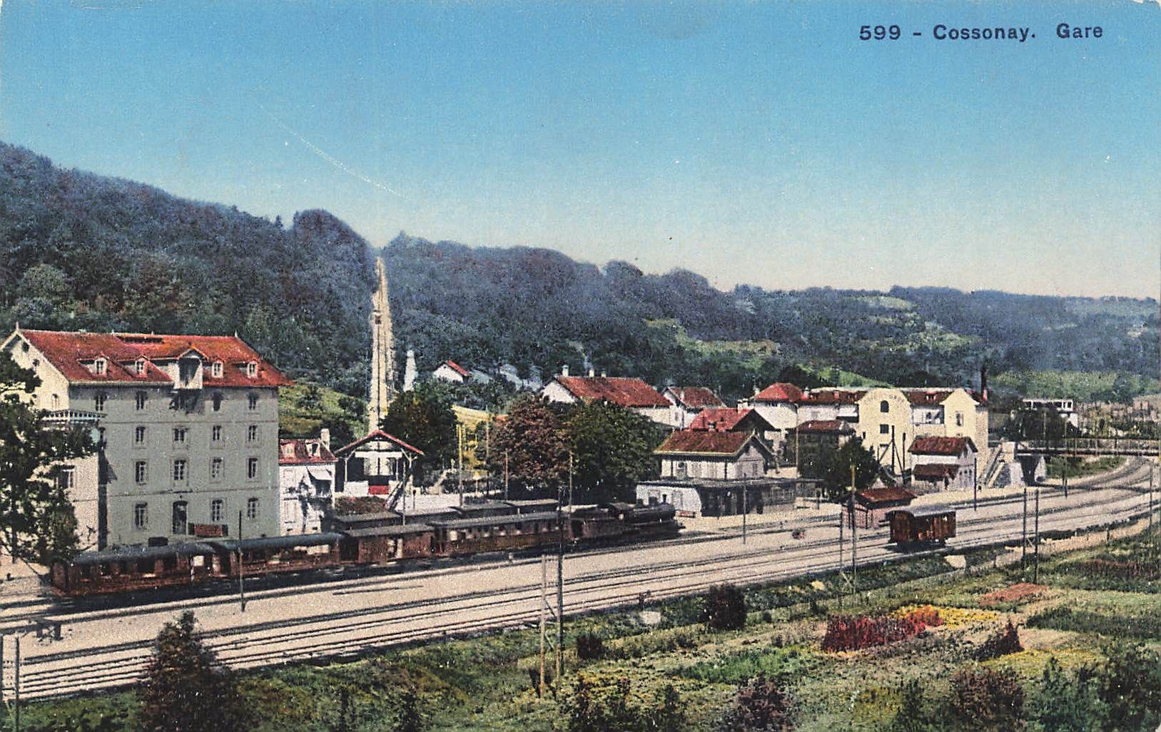 Ansichtskarten: Cossonay Gare bahn zug – Gebraucht aus Biasca von Blenio71