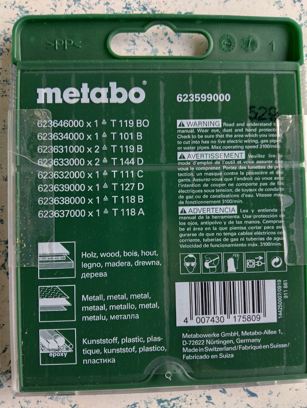 Metabo Seghe: Stichsägenblätter – Nuovo e nell'imballaggio originale da Näfels venduto da Mboenis 1