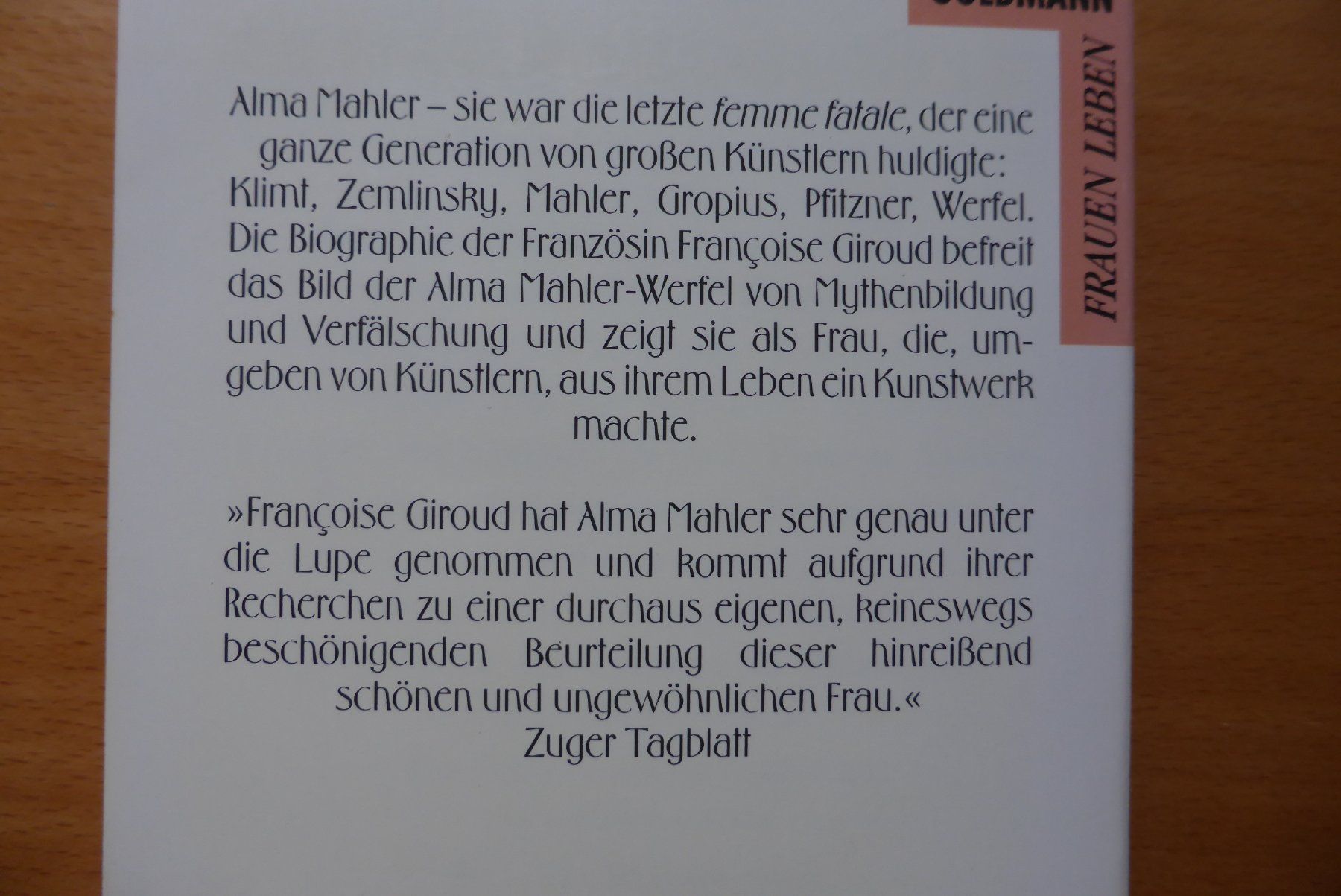Libri: Alma Mahler - Oder die Kunst geliebt zu werden – Usato da Brunnadern venduto da lesezirkel 1