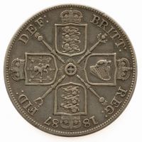 Grossbritannien Double Florin 1887 Victoria Silber