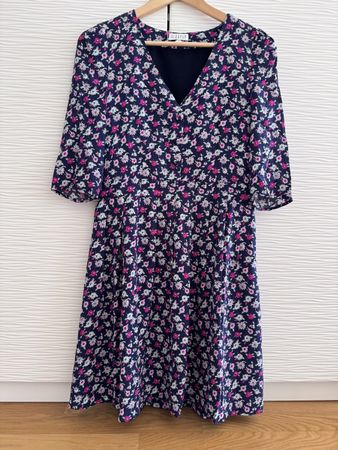 Robe Claudie Pierlot motif floral bleu taille 36 neuf