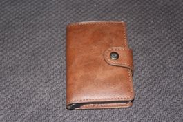 Dunkel Braun RFID Block Leder Karte etui