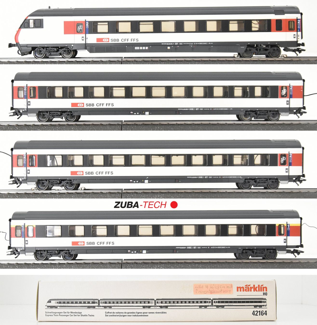 Märklin 42164 Schnellzugwagen-Set für Wendezüge SBB H0 OVP