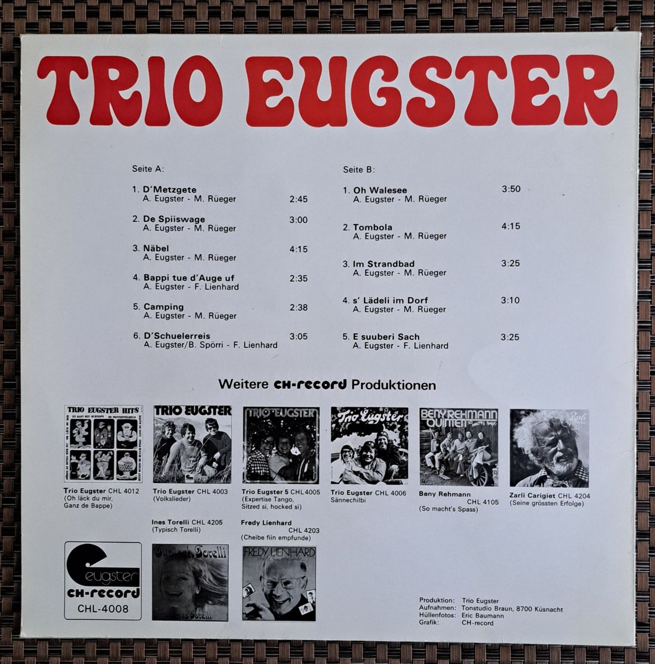 Dischi in vinile: Trio Eugster LP mit Autogrammen CH-Record CHL-4008 – Usato da Winterthur venduto da kas_mcn8 1