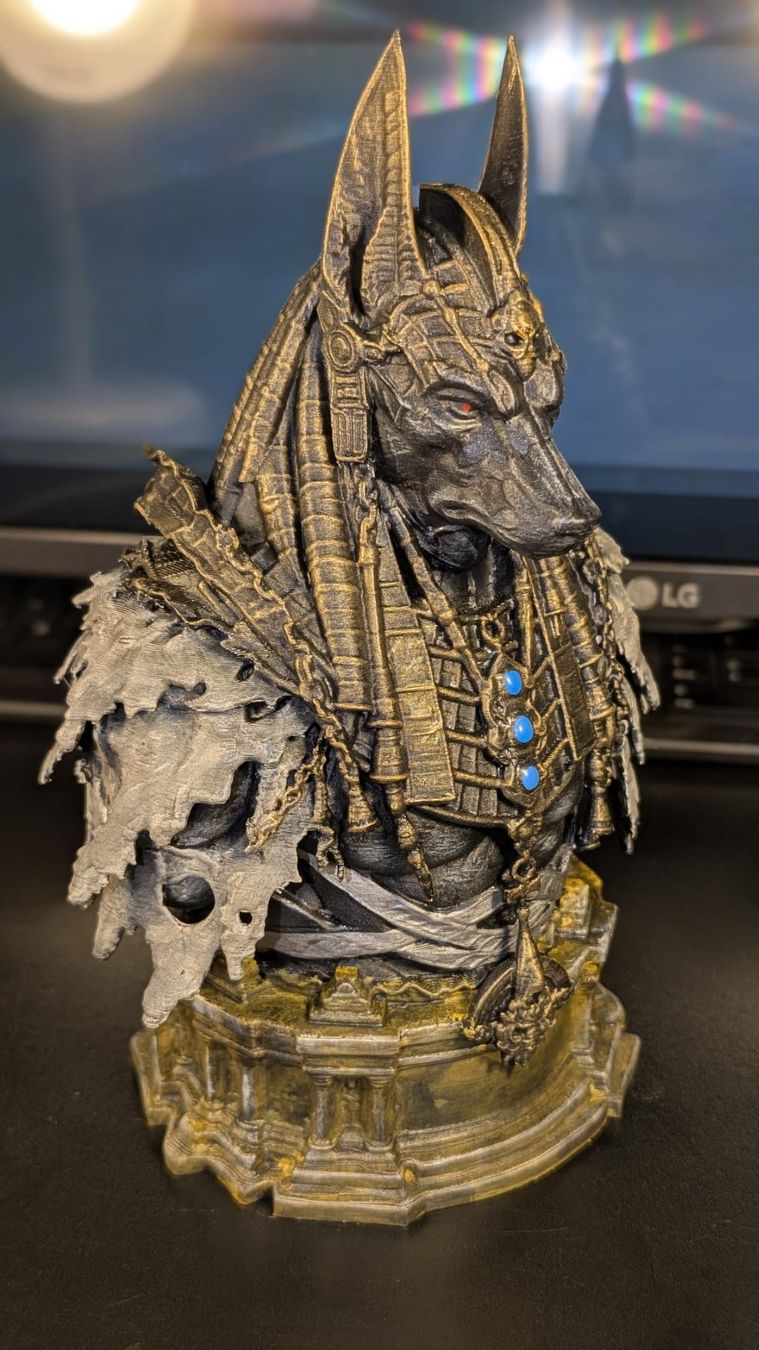Figurines: Hand Painted Anubis Bust 220mm | Egyptian Guardian | – Neuf (Voir description) à Roveredo GR par 3D_ZAGA 5
