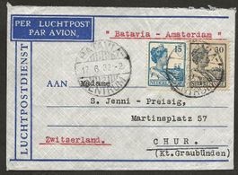 Flugpost Schweiz 1932 Batavia Athen Budapest ZH Luftpost