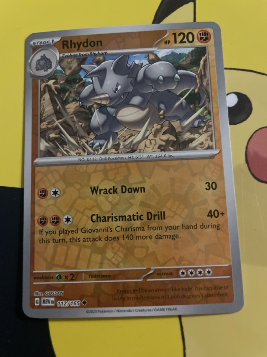 Pokémon Carte collezionabili: Rhydon Reverse Holo 112/165 Pokemon 151 – Usato da Bazenheid venduto da Toulouse12