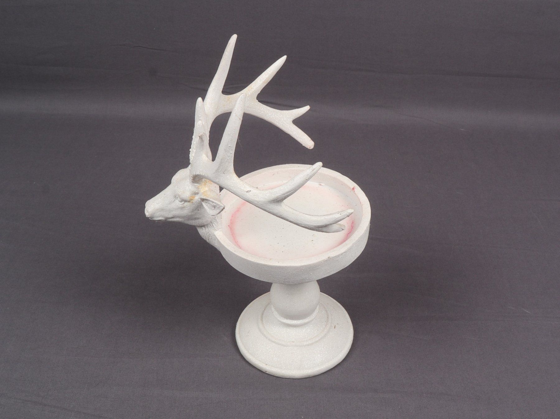 Portacandele: Hirsch Kerzenhalter Weiss mit Glitzer – Usato da Steinen venduto da Restwert_Steinen 6
