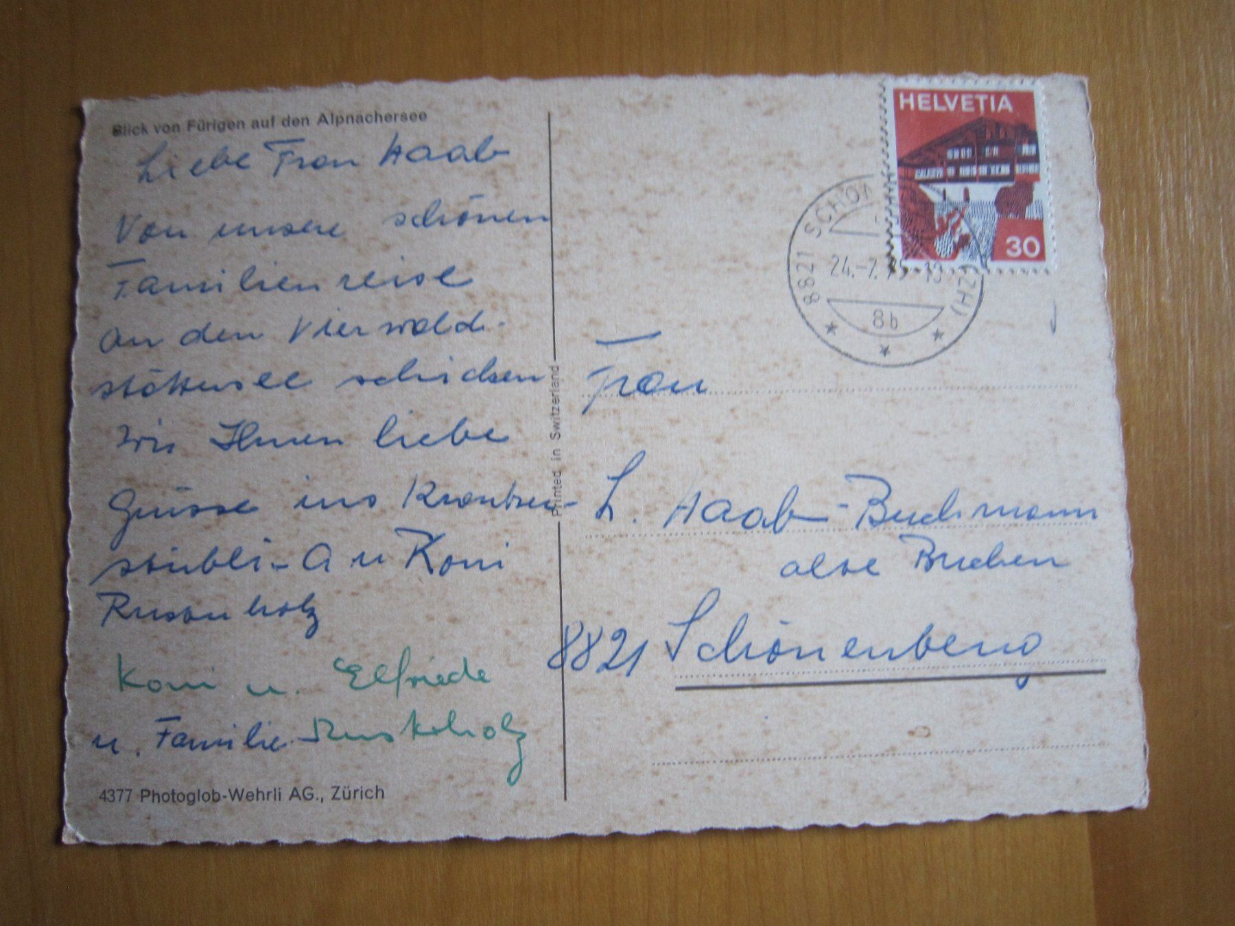 Ansichtskarten: Postkarte ALPNACHERSEE – Gebraucht aus Gordola von Polentaefung 1