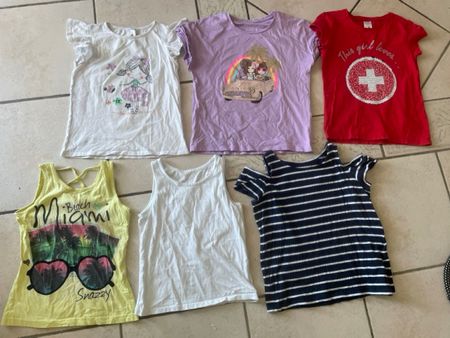 6er Set C&A T-Shirts/Tops für Mädchen, Gr.134 und 140
