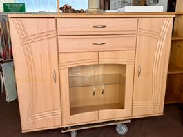 Sideboard / Highboard mit Vitrine – Buche – viel Stauraum