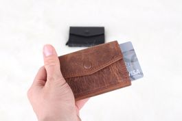 SLIM Geldbörse mit Kartenmechanismus, Leder Portemonnaie