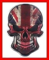 3D Aluminium Totenkopf Sticker England Aufkleber Badge Patch