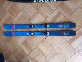 Volkl 88 Rise Above skis with bindings, bag, skins, crampons