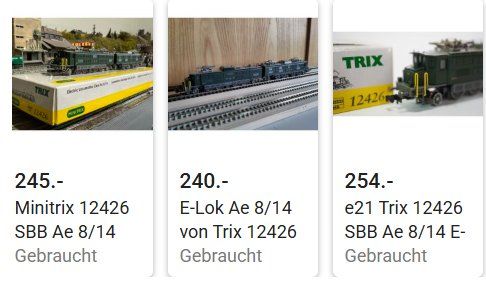 Trix Modellini di ferrovie: Minitrix SBB E-Lok Ae 8/14 - 12426 - Digital Schnitt. Top – Usato da Winterthur venduto da Monstera 9