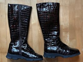 Winterstiefel, Echtleder-Optik, Gr. 38