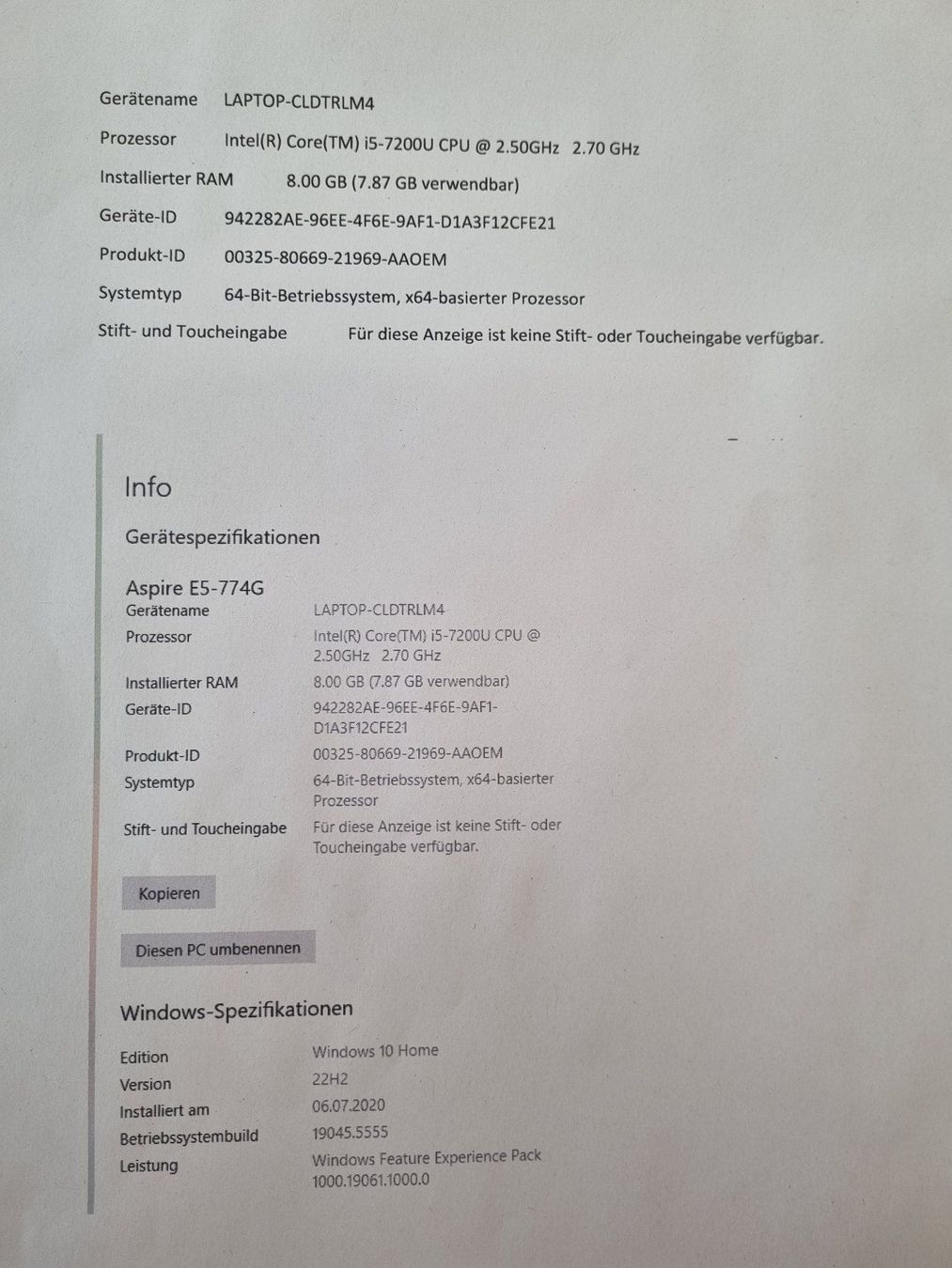 Acer Notebook: acer Laptop 17" – Usato da Riehen venduto da loewesony 3