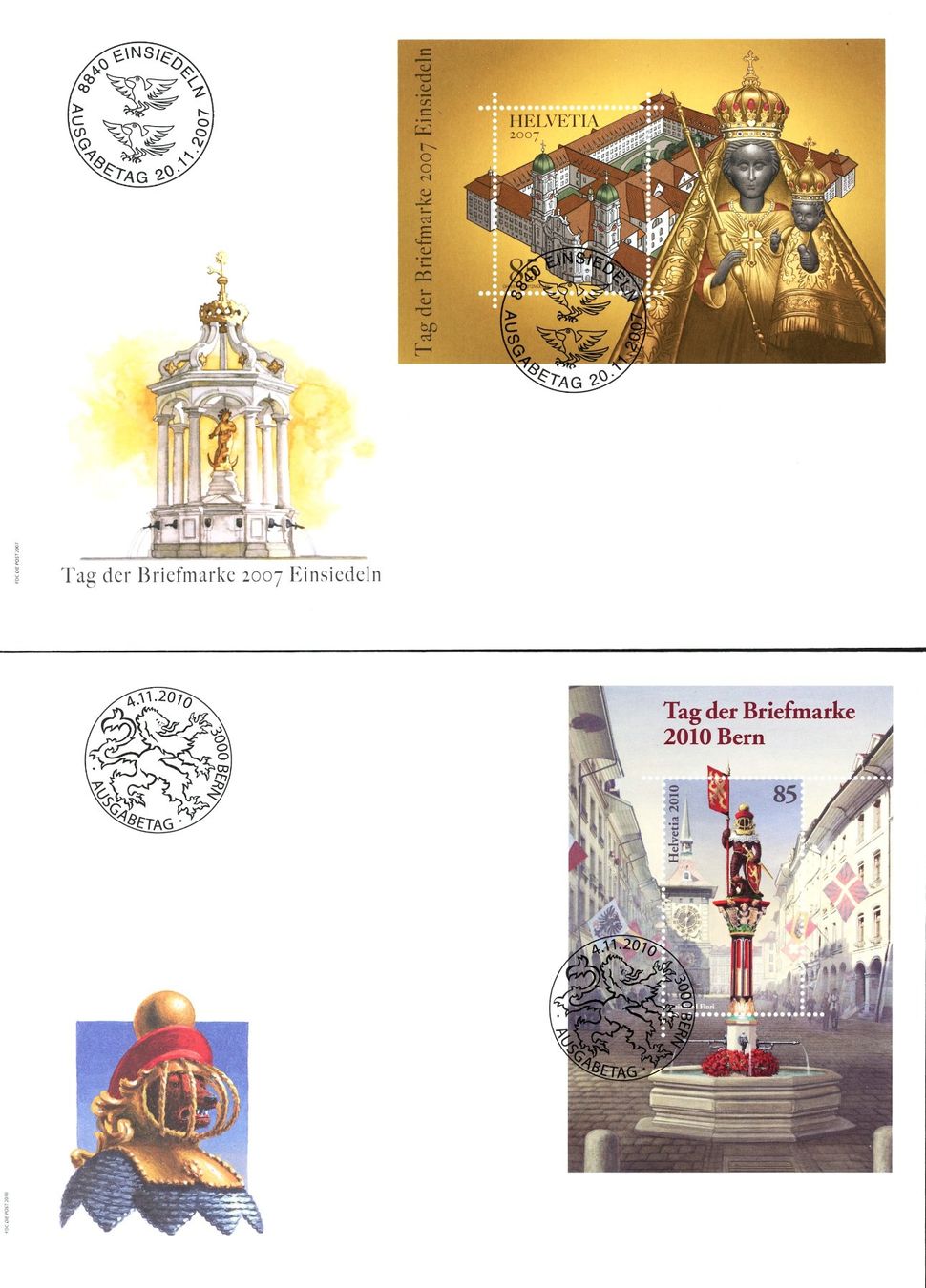 Tutti i francobolli: Lot mit Kleinbogen und TdB-Blocks auf FDC – Usato da Basel venduto da Strubelibs 3