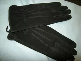 Echt Rauh Leder Handschuhe Damen Gr. M/L schwarz