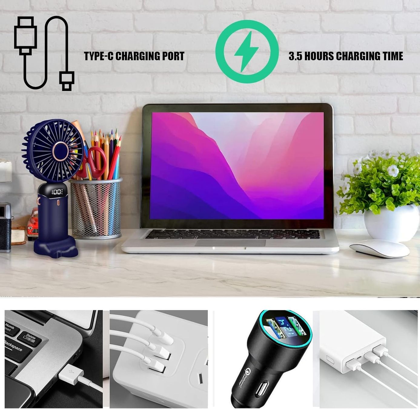 Ventilatori: Tragbarer USB Mini Ventilator - Handventilator – Nuovo e nell'imballaggio originale da Châtelaine venduto da topshop.switzerland 4