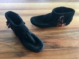 Minnetonka Grösse 36 Leder Mokassin Stiefelette