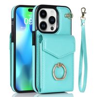 Schutzhülle Etui für iPhone 15 Pro Max + Kartenfächer + Gurt