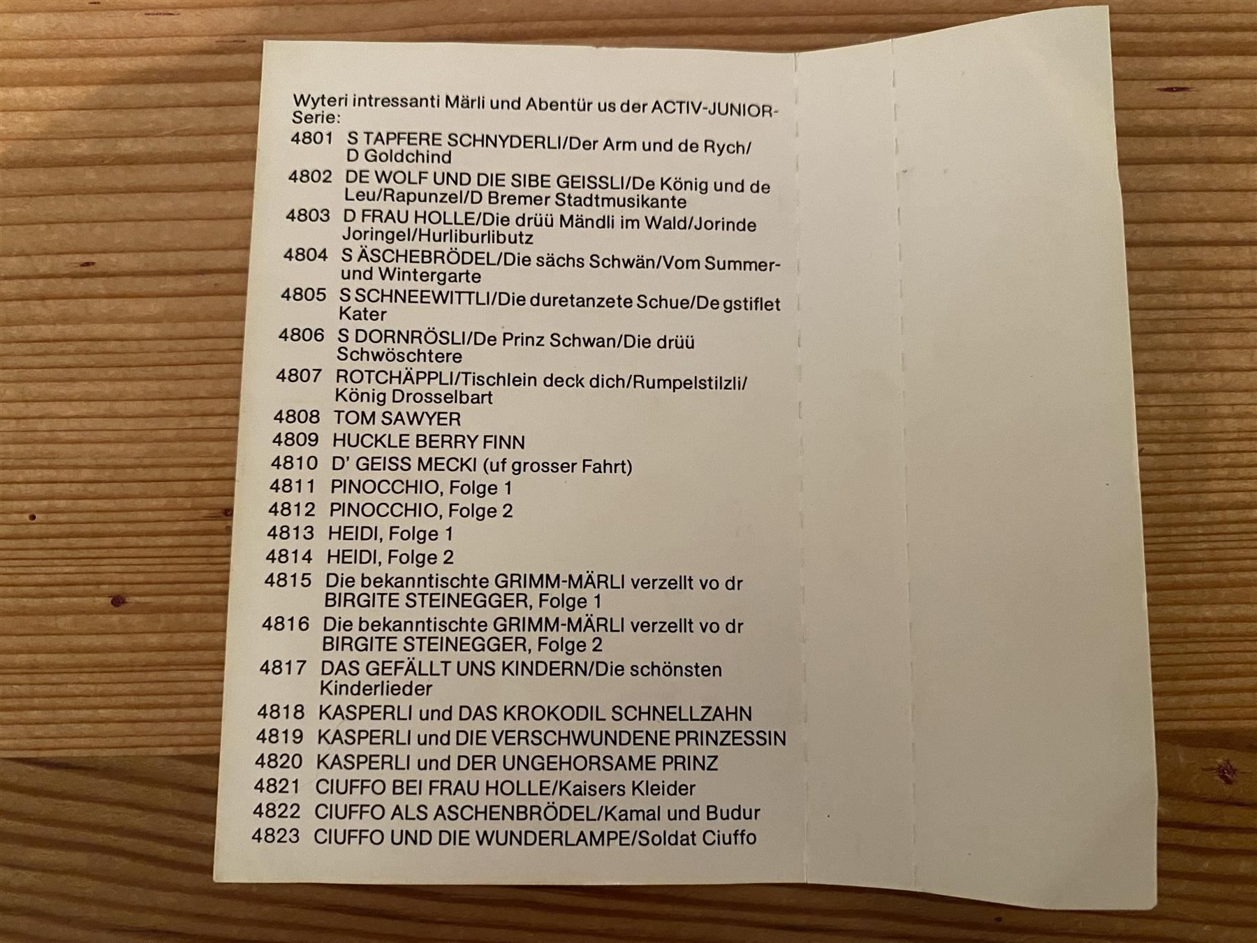 Musicassette: Kassette – S Rotchäppli – Usato da St.Gallen venduto da kingsamas 4