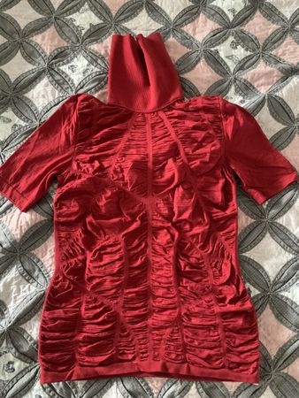 Wolford roter rollkragen pullover virgin wolle