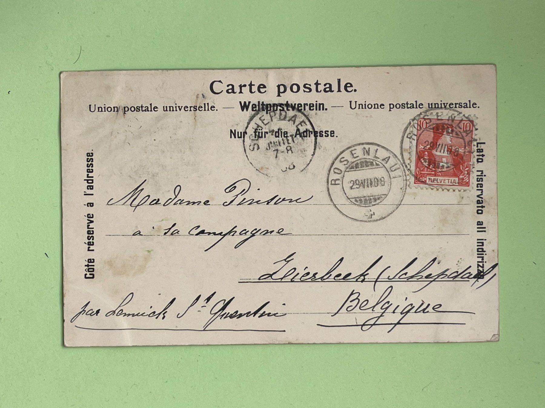 Cartoline postali: Meiringen - vor 1908 - Stempel Rosenlaui – Usato da Steg VS venduto da _vinci_ 1