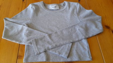 Langarm Crop Top, gr. XS in grau