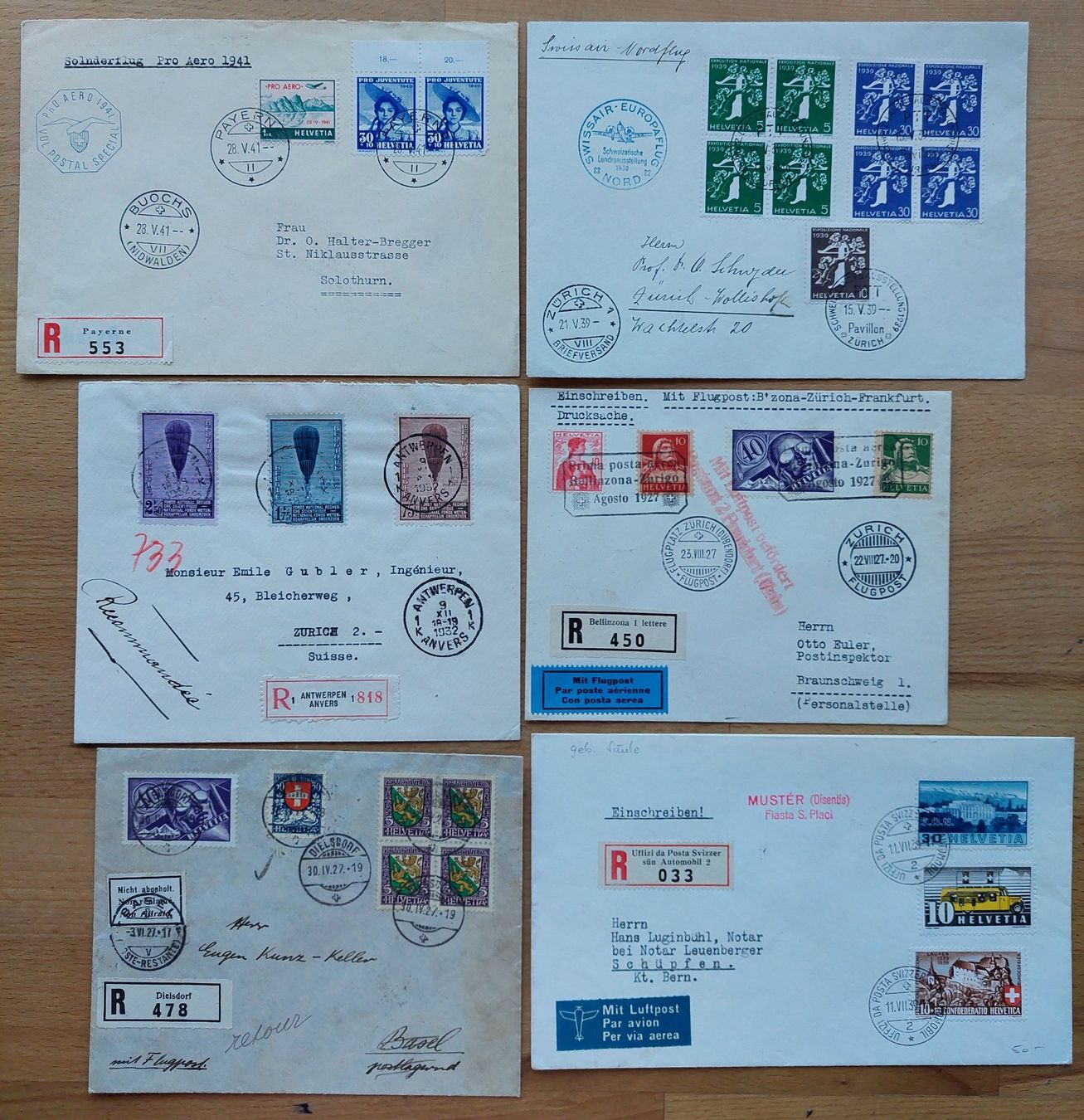 Alle Briefmarken: Flugpost-Briefe – Gebraucht aus Obfelden von Foto_Bild_Kunst_Buch 2