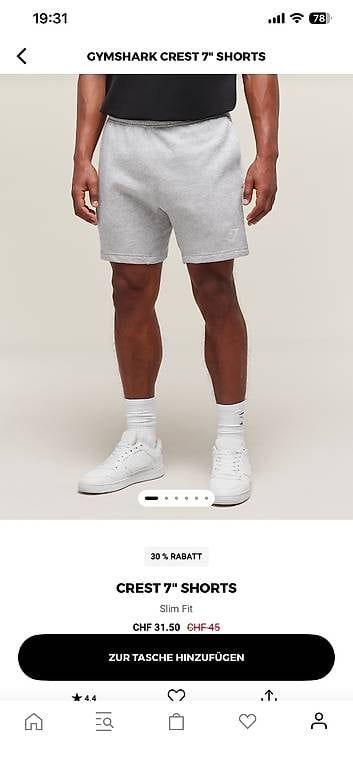 Pantaloni: GYMSHARK CREST 7'' SHORTS NEU!!! – Usato da Ellikon a d Thur venduto da zwe_q6d8