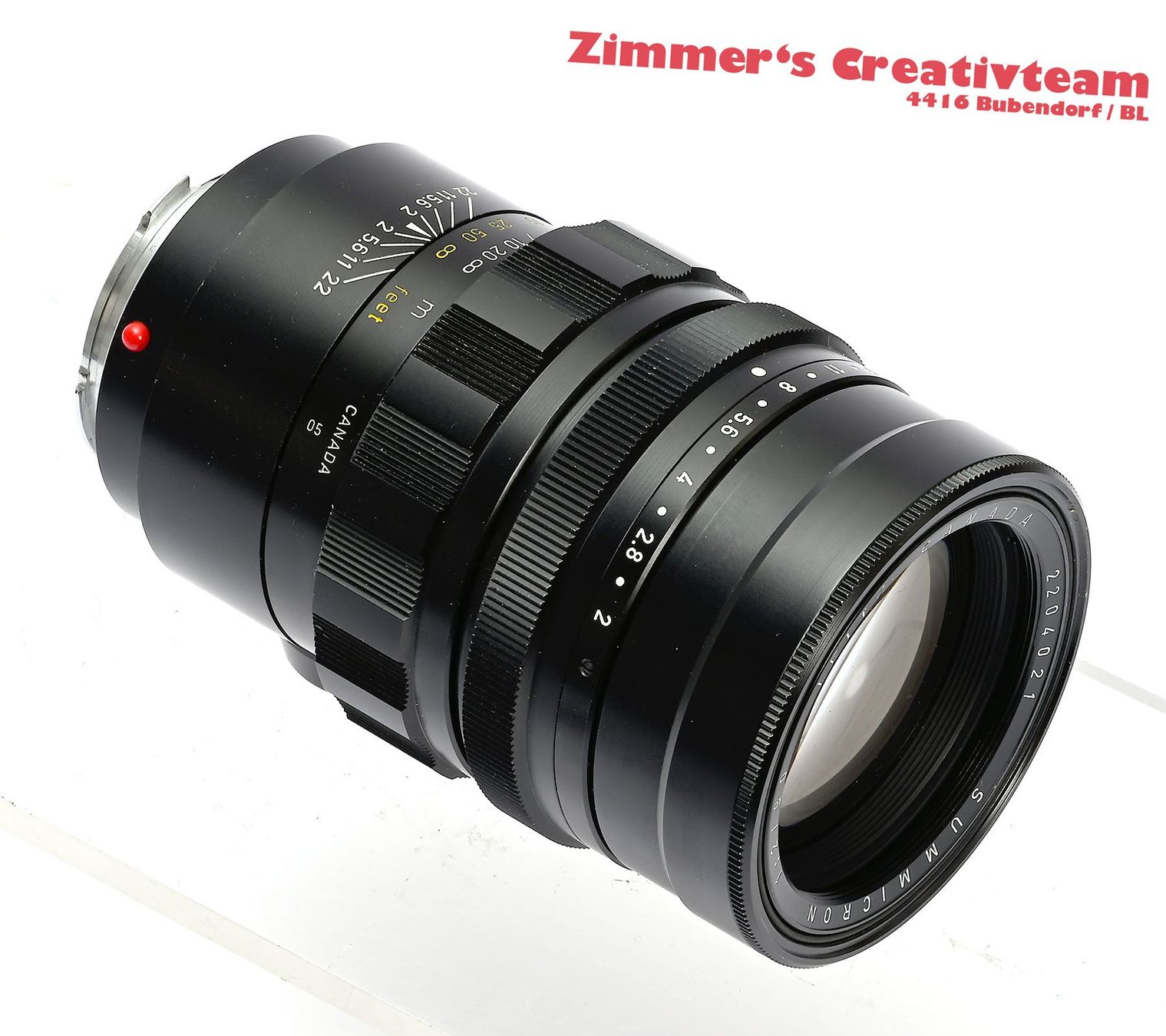Leitz Obiettivi: Leitz Canada Summicron 90mm 2.0, black, Leica M – Usato da Bubendorf venduto da zimmers_creativteam