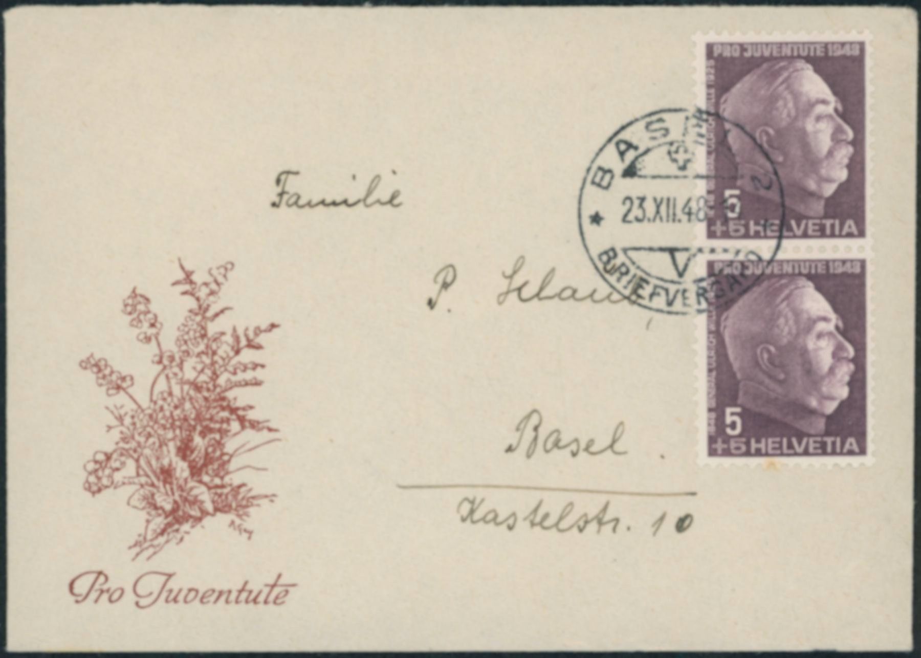 Alle Briefmarken: 1948 - Pro Juventute - Briefli – Gebraucht aus Schindellegi von leecollect