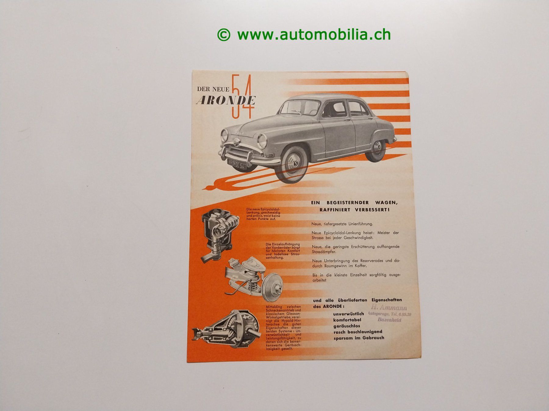 Simca Documenti: Simca 9 Aronde 1954 Prospekt deutsch – Usato da Weingarten-Kalth venduto da Bettelbruenneli