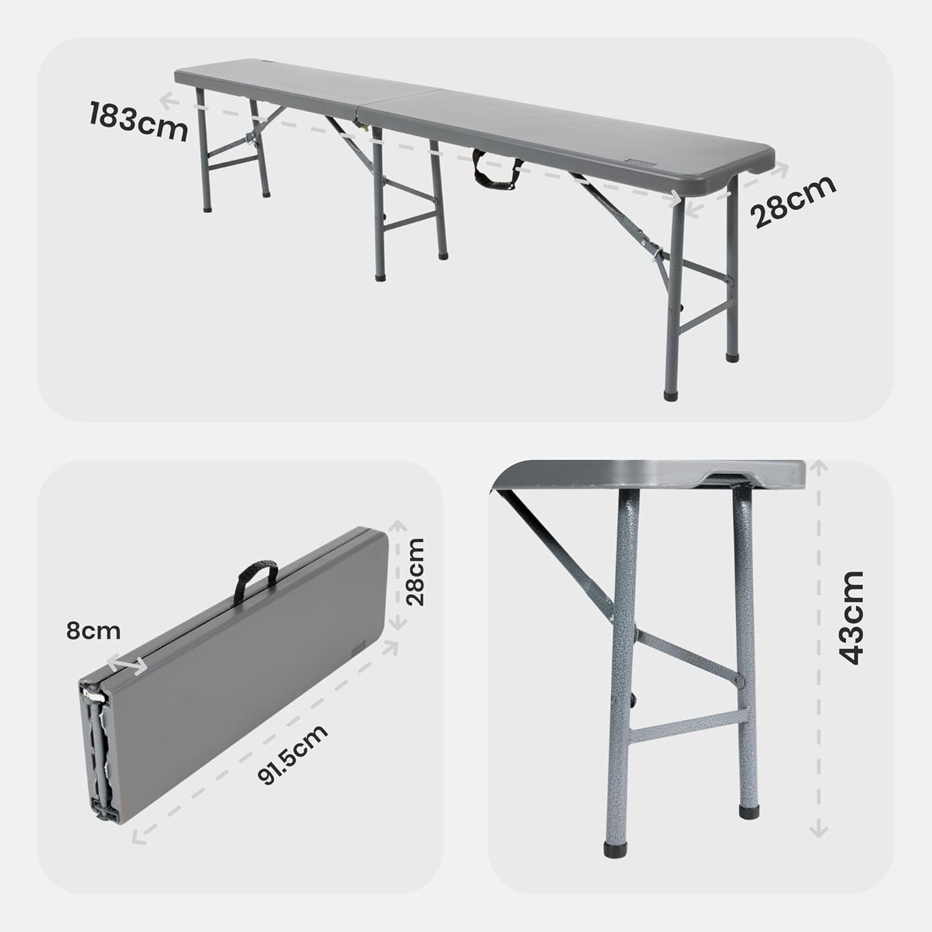 Panchine: Sitzbank 2er Set | Schwarz – Nuovo (secondo la descrizione) da Nebikon venduto da warendiscount 1