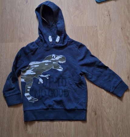 Kinder Kapuzenpullover Grösse ca. 116 Dino Motiv dunkelblau