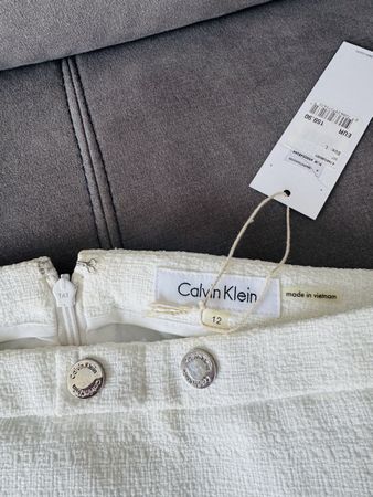 Calvin Klein White viscose skirt, L, New with Tags - Summer